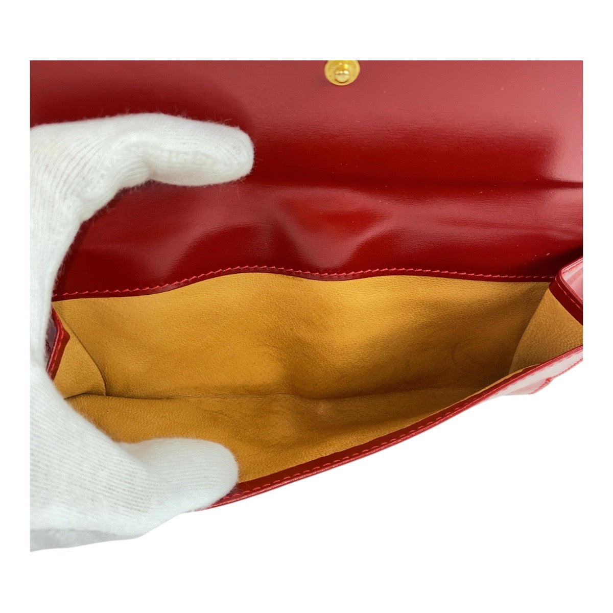 GUCCI Long Wallet Purse 035 3231 1840 0 leather Red Gold Metal