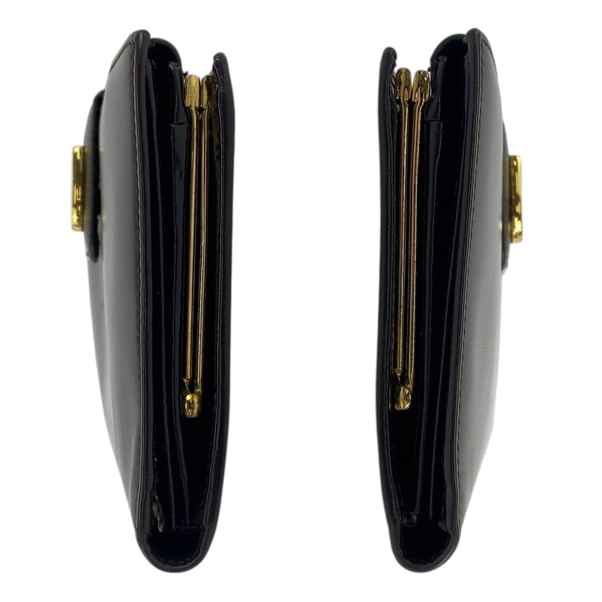 GUCCI Long Wallet Purse 035 661 1837 0 leather Brown Gold Metal Old Gucci