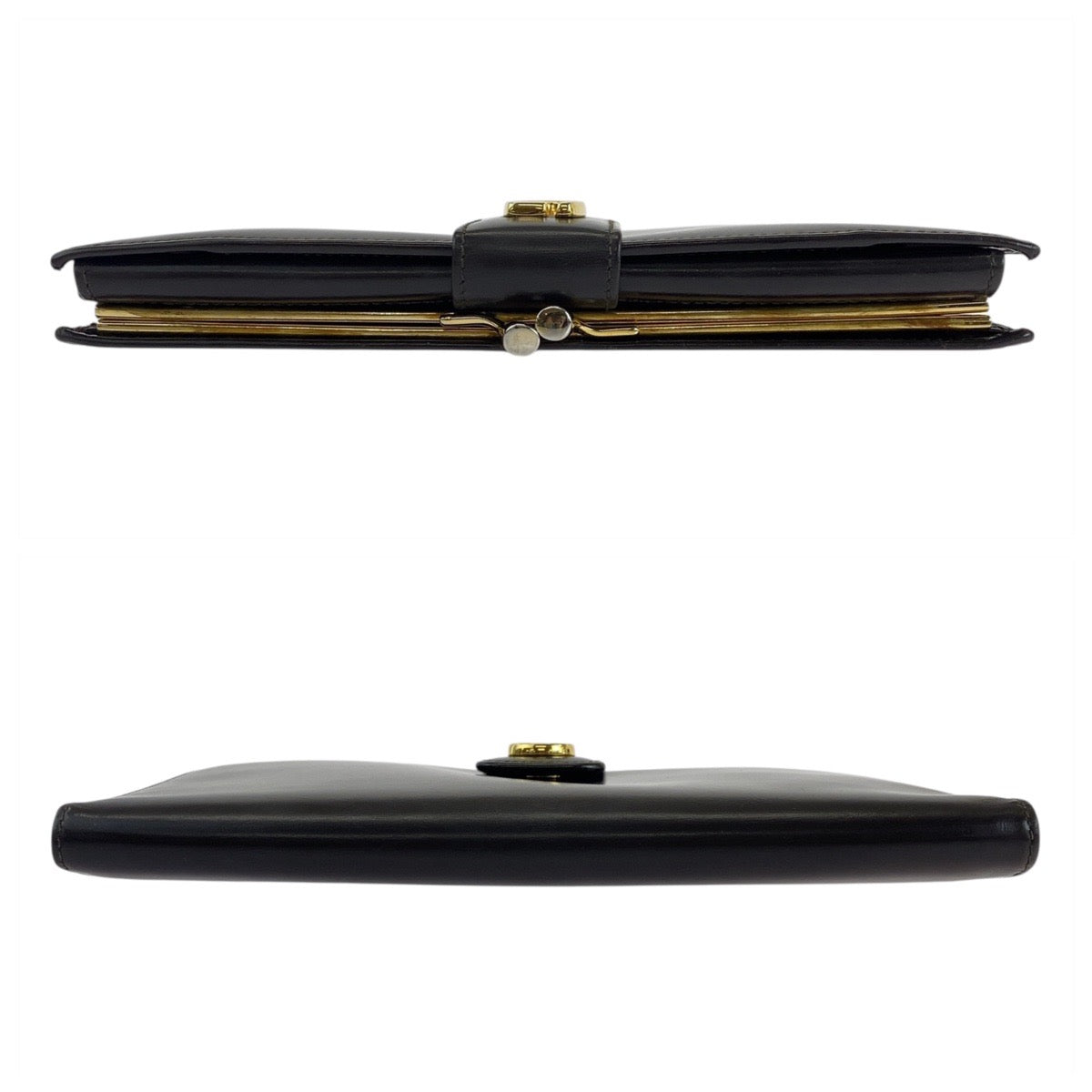 GUCCI Long Wallet Purse 035 661 1837 0 leather Brown Gold Metal Old Gucci