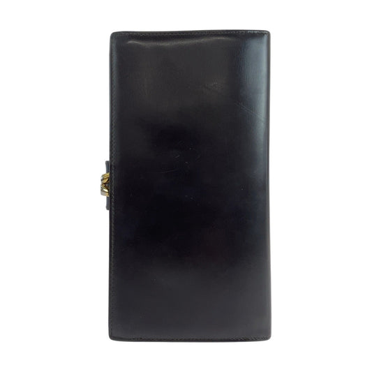GUCCI Long Wallet Purse 035 661 1837 0 leather Brown Gold Metal Old Gucci