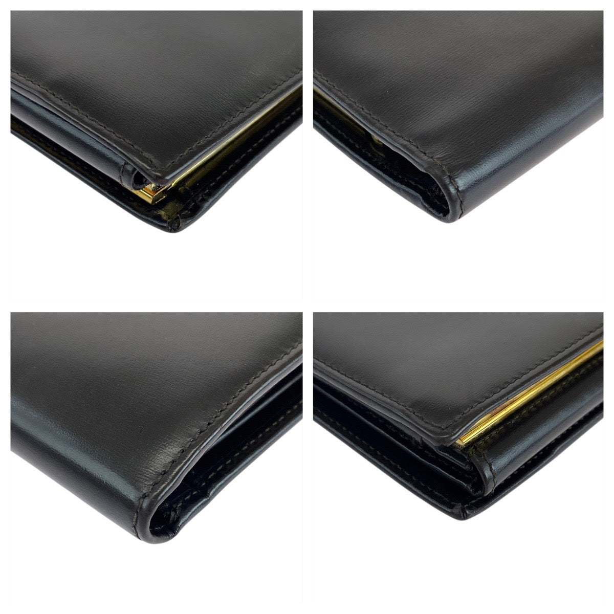 GUCCI Long Wallet Purse 035 661 1837 0 leather Brown Gold Metal Old Gucci