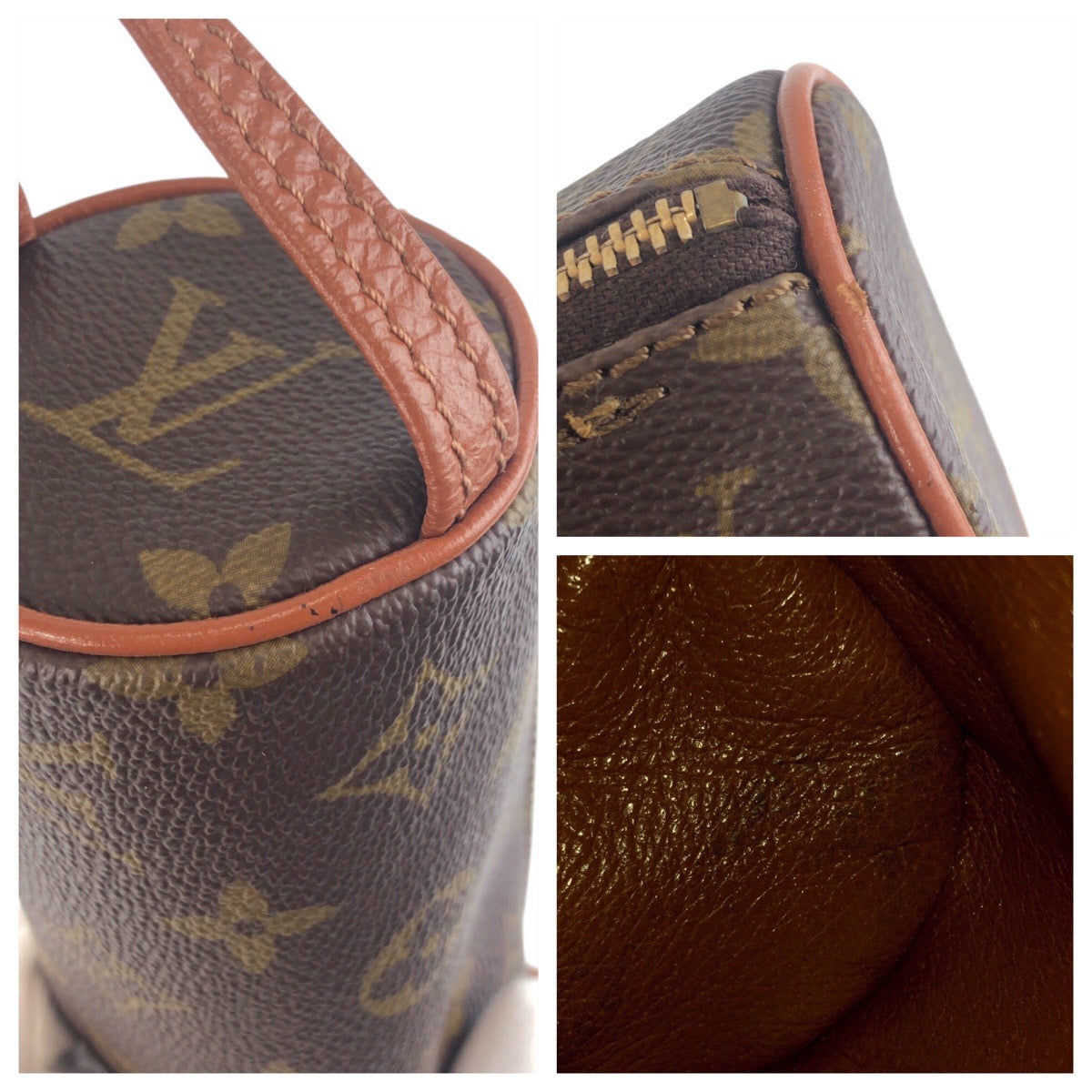 LOUIS VUITTON Pouch leather Brown Monogram Truth Rondo