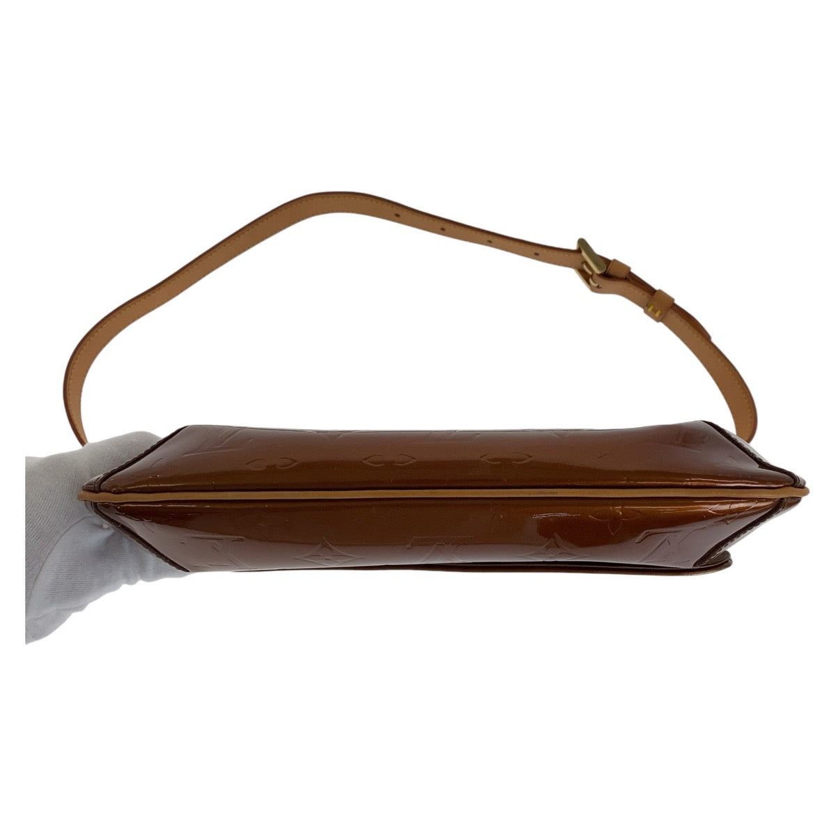 LOUIS VUITTON Shoulder Bag M91124 enamel Bronze Brown GoldMetal Vernis Thompson Street