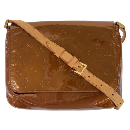 LOUIS VUITTON Shoulder Bag M91124 enamel Bronze Brown GoldMetal Vernis Thompson Street