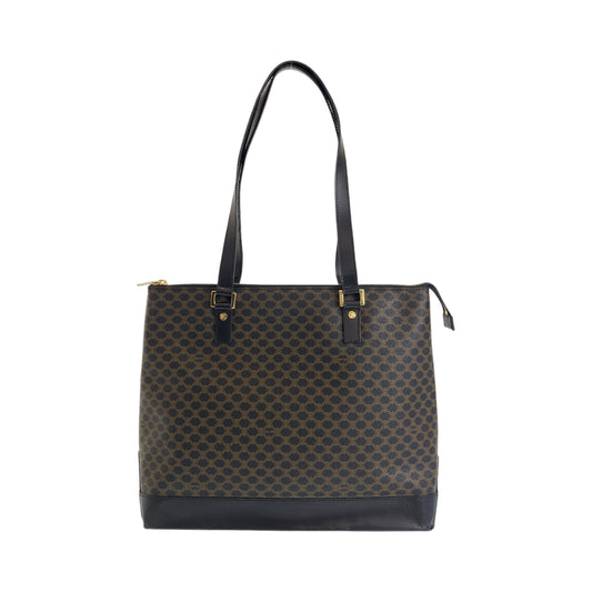 CELINE Tote Bag PVC Brown Gold Metal Macadam