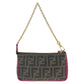 FENDI Handbag 8M0271 GRP leather Brown Pink Gold Metal Zucca Pattern