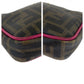 FENDI Handbag 8M0271 GRP leather Brown Pink Gold Metal Zucca Pattern