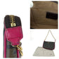 FENDI Handbag 8M0271 GRP leather Brown Pink Gold Metal Zucca Pattern