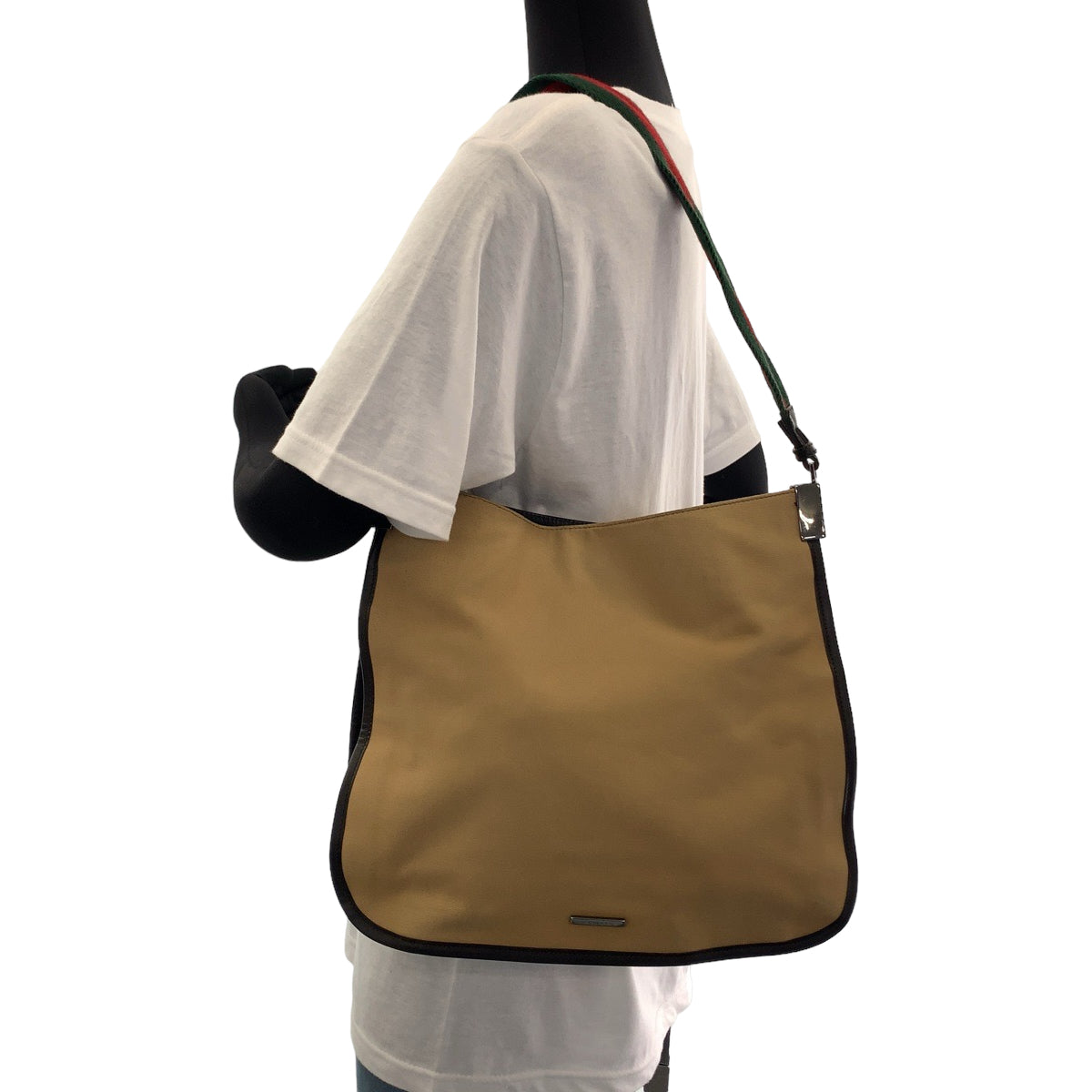 GUCCI Shoulder Bag 001 4321 canvas Beige Red Green SilverMetal Sherry line