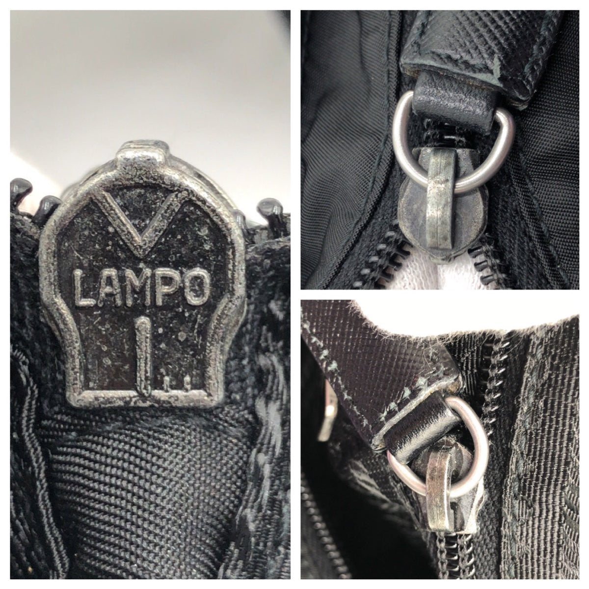 PRADA Shoulder Bag Nylon black Test Triangular logo