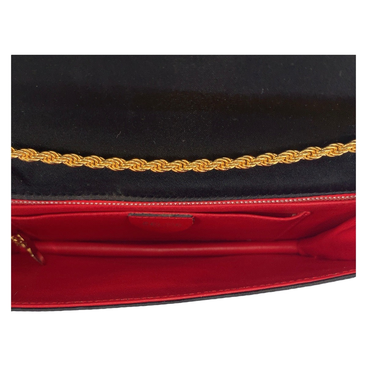 CELINE Shoulder Bag Satin Black GoldMetal Triomphe Blason