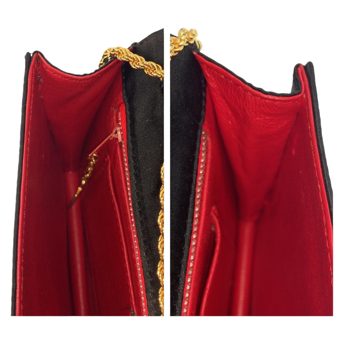 CELINE Shoulder Bag Satin Black GoldMetal Triomphe Blason