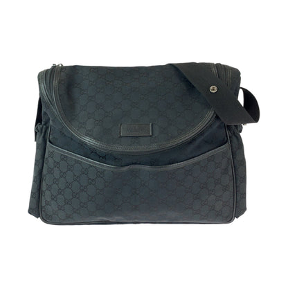 GUCCI Shoulder Bag 123326 GG canvas Black SilverMetal