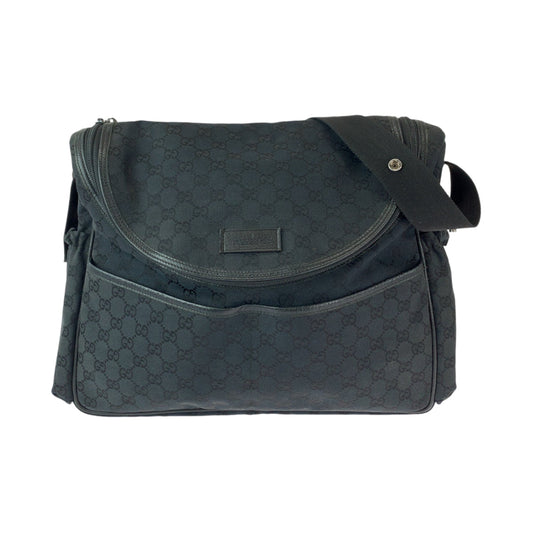 GUCCI Shoulder Bag 123326 GG canvas Black SilverMetal