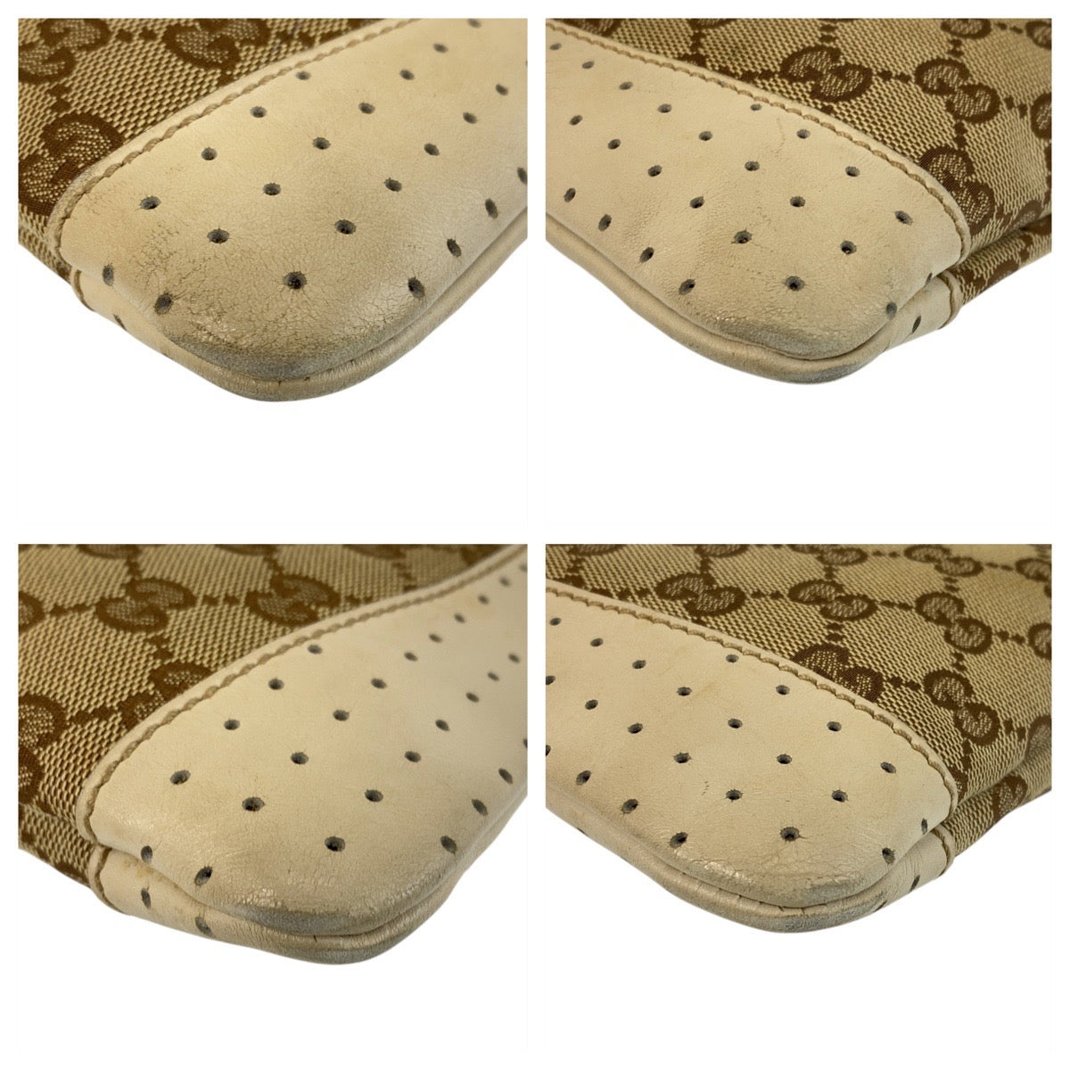 GUCCI Shoulder Bag 147671 GG canvas Beige White SilverMetal