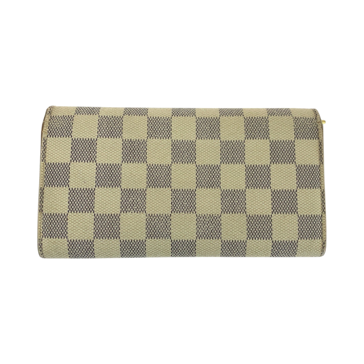 LOUIS VUITTON Long Wallet Purse N61735 PVC White Gray Gold Metal Damier Azur Portefeuille Sarah
