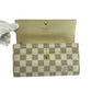 LOUIS VUITTON Long Wallet Purse N61735 PVC White Gray Gold Metal Damier Azur Portefeuille Sarah