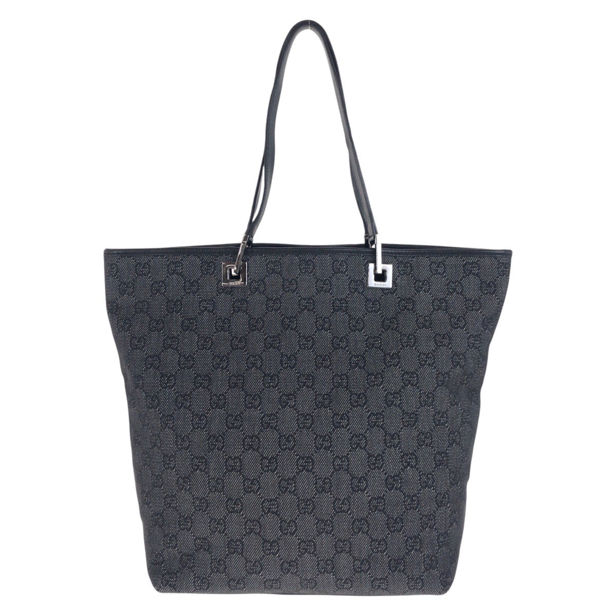 GUCCI Tote Bag 31243 GG canvas Black SilverMetal