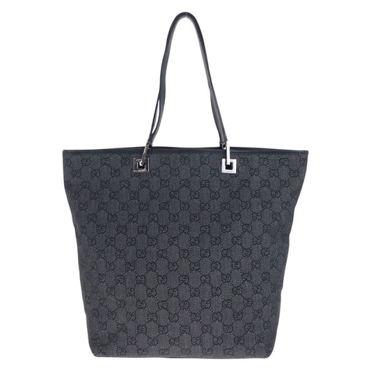 GUCCI Tote Bag 31243 GG canvas Black SilverMetal