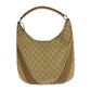 GUCCI Shoulder Bag 124357 GG canvas Beige Camel SilverMetal