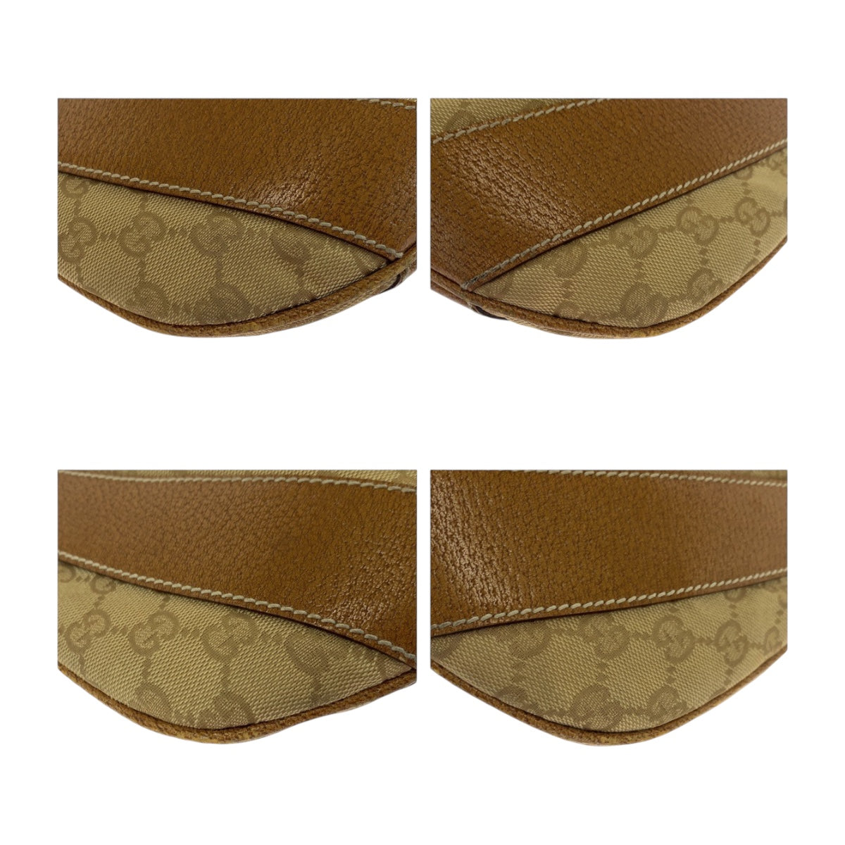 GUCCI Shoulder Bag 124357 GG canvas Beige Camel SilverMetal