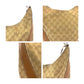 GUCCI Shoulder Bag 124357 GG canvas Beige Camel SilverMetal