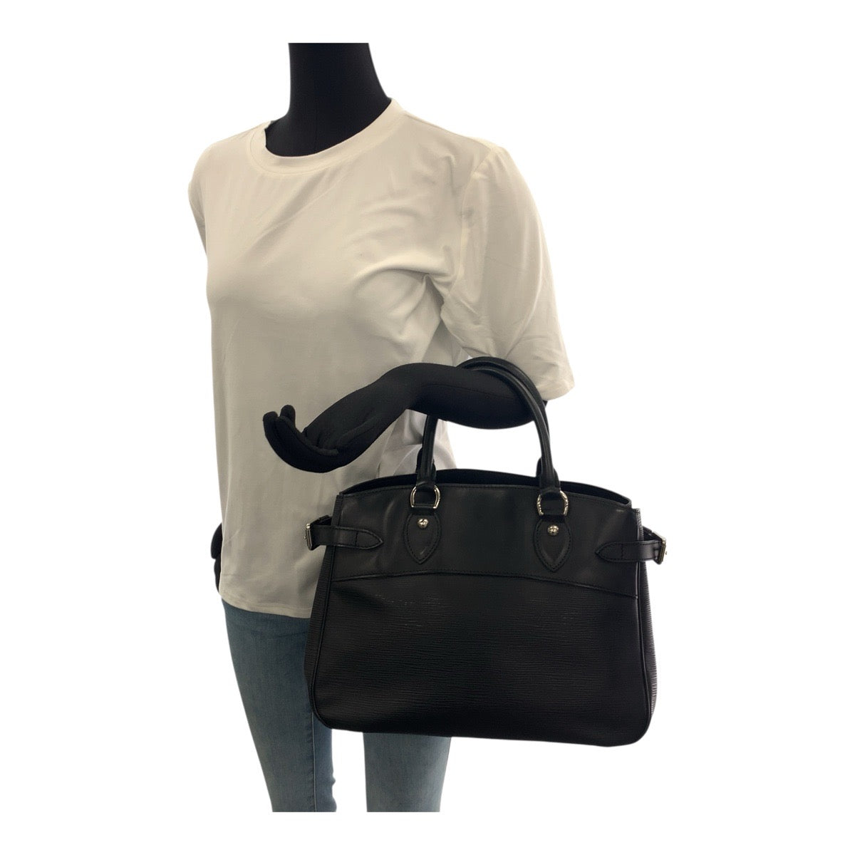 LOUIS VUITTON Handbag M59262 Epi Leather Noir Black SilverMetal Epi Passy PM