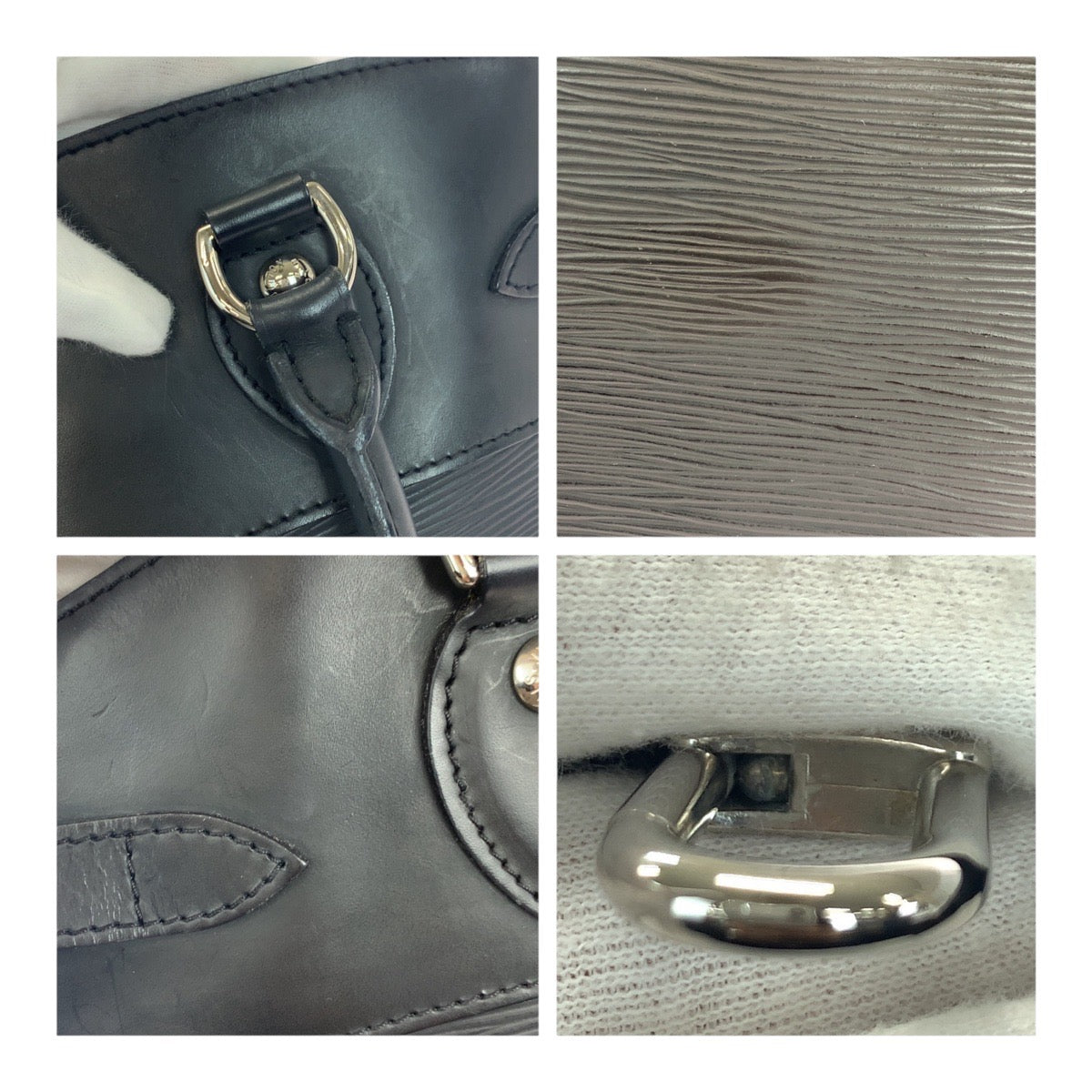 LOUIS VUITTON Handbag M59262 Epi Leather Noir Black SilverMetal Epi Passy PM