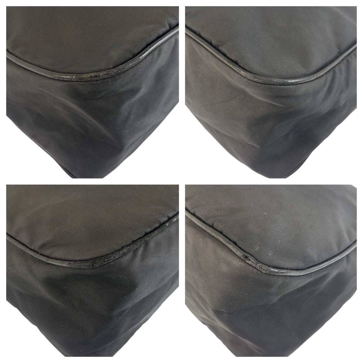 PRADA Shoulder Bag Nylon Black SilverMetal Test Triangle With logo