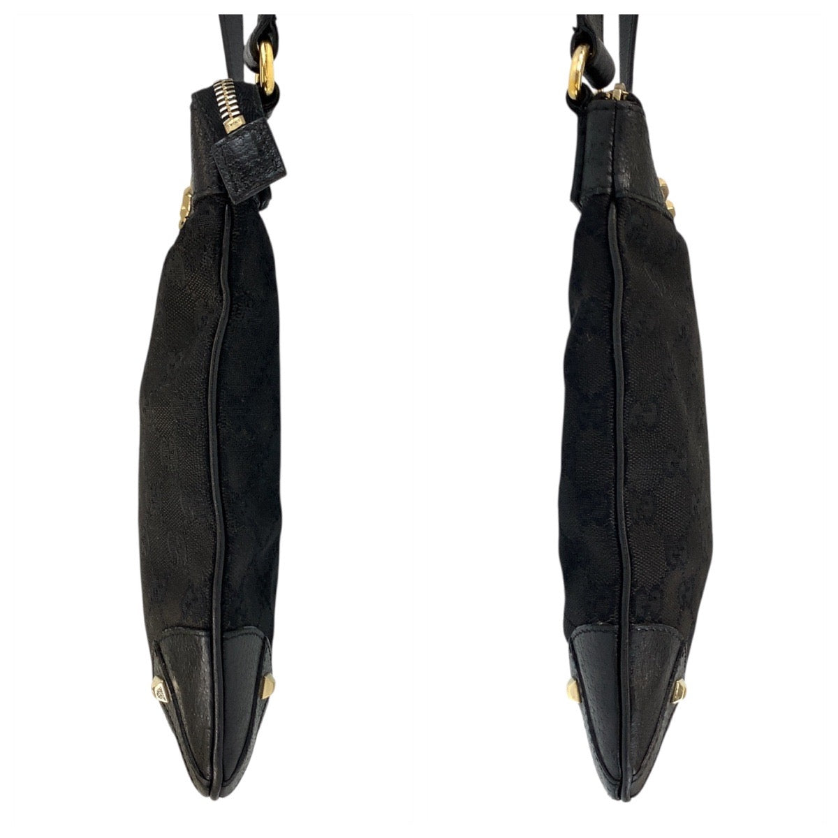 GUCCI Shoulder Bag 120893 GG canvas Black GoldMetal Studs