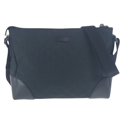 GUCCI Shoulder Bag 114273 GG canvas Black SilverMetal