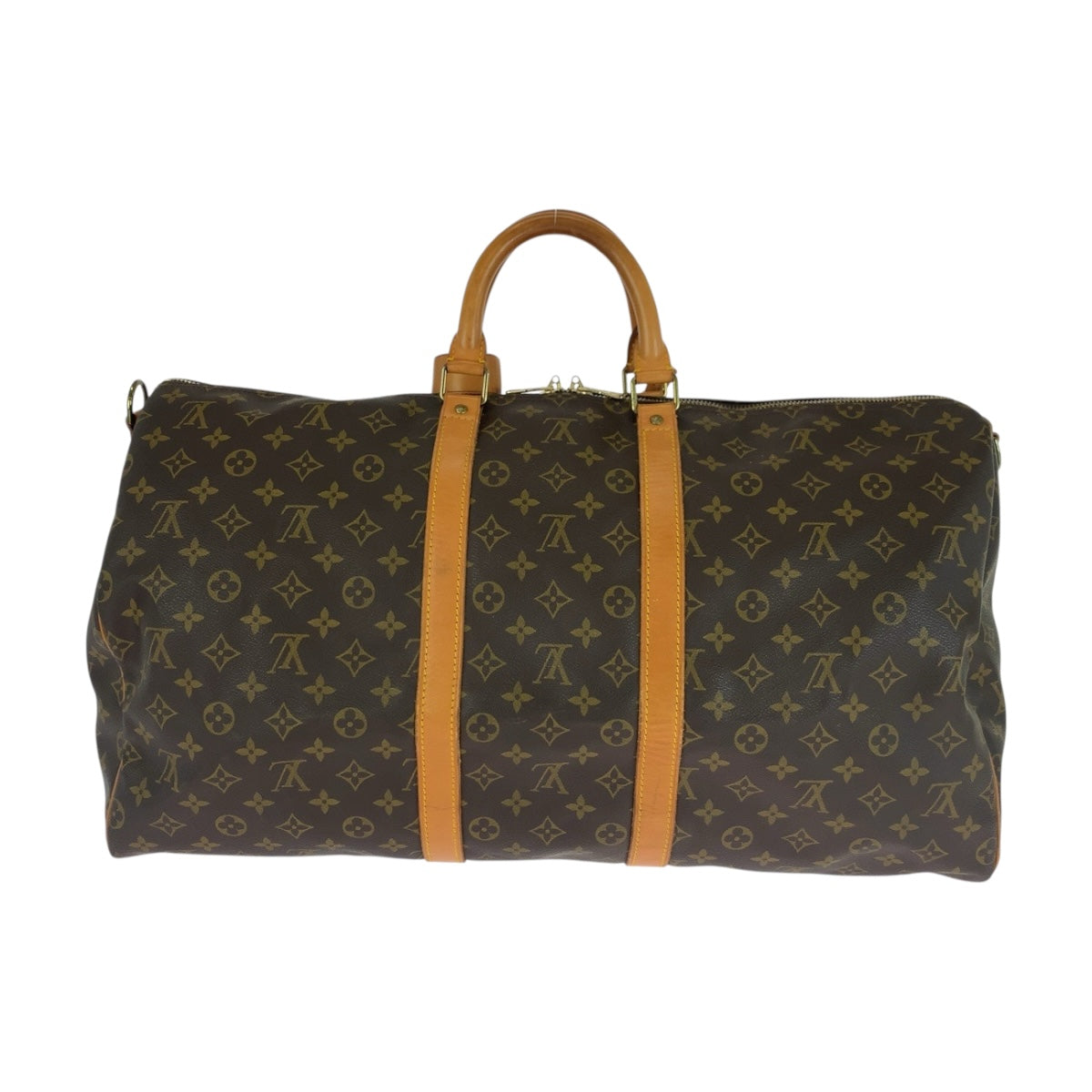 LOUIS VUITTON Boston Duffel bag M41414 PVC Brown Gold Metal Monogram Keepall bandouliere 55