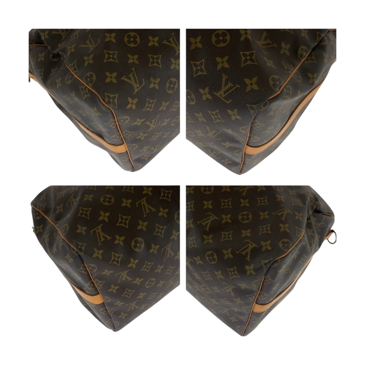 LOUIS VUITTON Boston Duffel bag M41414 PVC Brown Gold Metal Monogram Keepall bandouliere 55