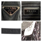 PRADA Shoulder Bag PVC Black Silver Metal Vittero Triangle With logo