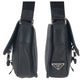 PRADA Shoulder Bag PVC Black Silver Metal Vittero Triangle With logo