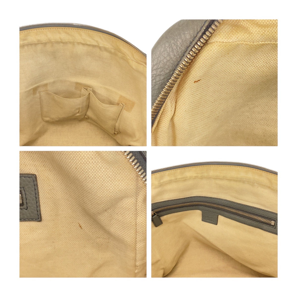 GUCCI Business bag 322057 leather Grey SilverMetal Soho