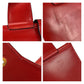 CELINE Handbag 7/02 leather Red Gold Metal Horse Carriage