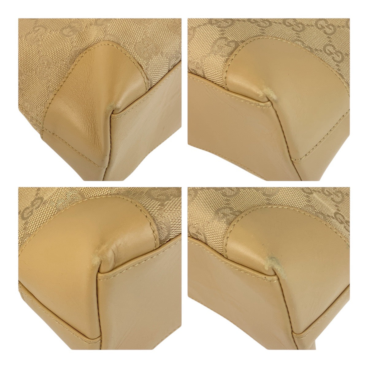 GUCCI Tote Bag 33890 GG canvas Beige Gold Metal