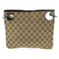 GUCCI Shoulder Bag 120841 GG canvas Brown Silver Metal Eclipse