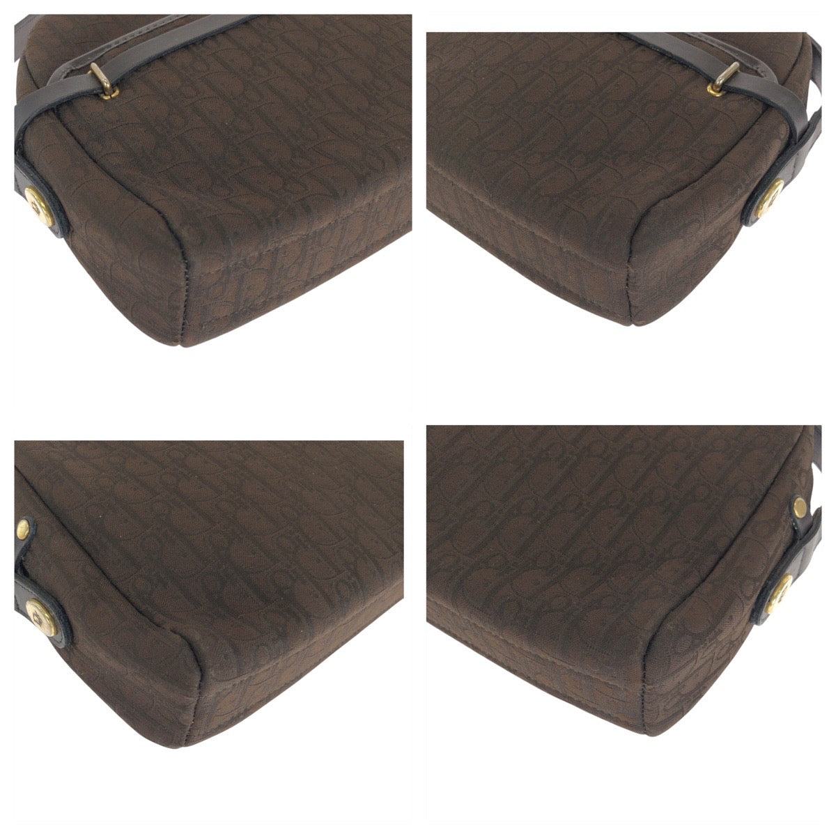 Dior Shoulder Bag canvas Brown Gold Metal Trotter