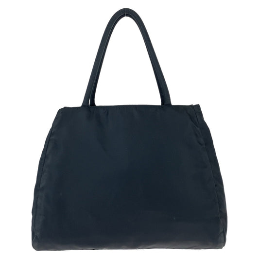 PRADA Tote Bag Nylon Black SilverMetal Test Triangle With logo
