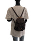 GUCCI Backpack 003 2852 leather Dark Brown Brown Gold Metal Bamboo