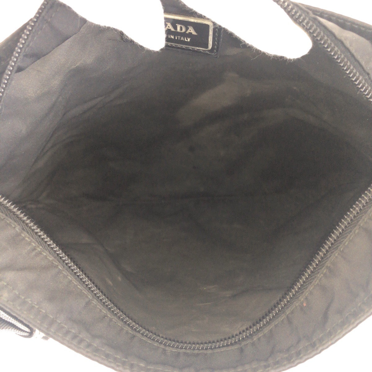 PRADA Shoulder Bag Nylon Black SilverMetal Test Triangle With logo