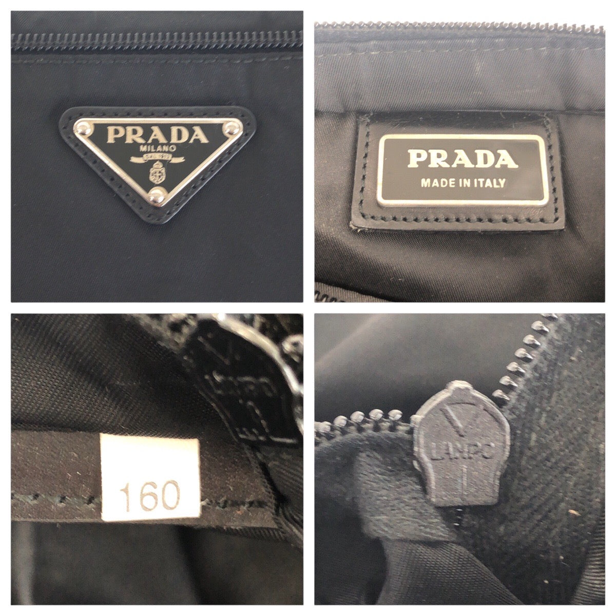 PRADA Shoulder Bag Nylon Black SilverMetal Test Triangle With logo