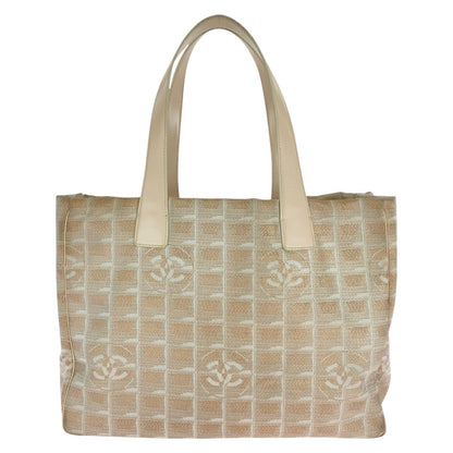 CHANEL Tote Bag canvas Pink Beige SilverMetal New travel line COCO Mark