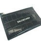 BALENCIAGA Coin case 640535 leather black Croco embossed