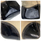 PRADA Tote Bag canvas Beige Black SilverMetal Triangle With logo