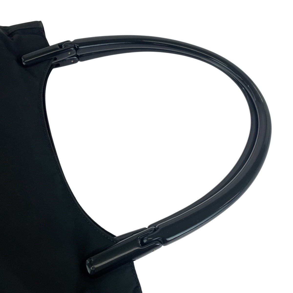 PRADA Tote Bag Nylon Black SilverMetal Test Triangle With logo