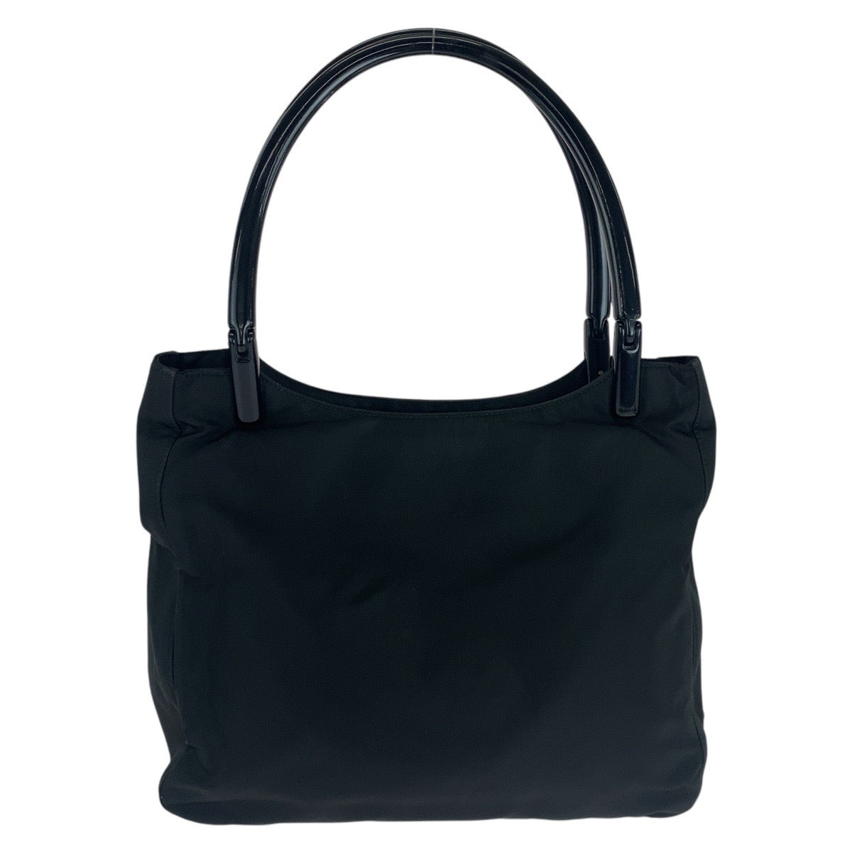 PRADA Tote Bag Nylon Black SilverMetal Test Triangle With logo