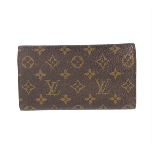 LOUIS VUITTON Long Wallet Purse M61215 PVC Brown Gold Metal Monogram Porte Tresor International